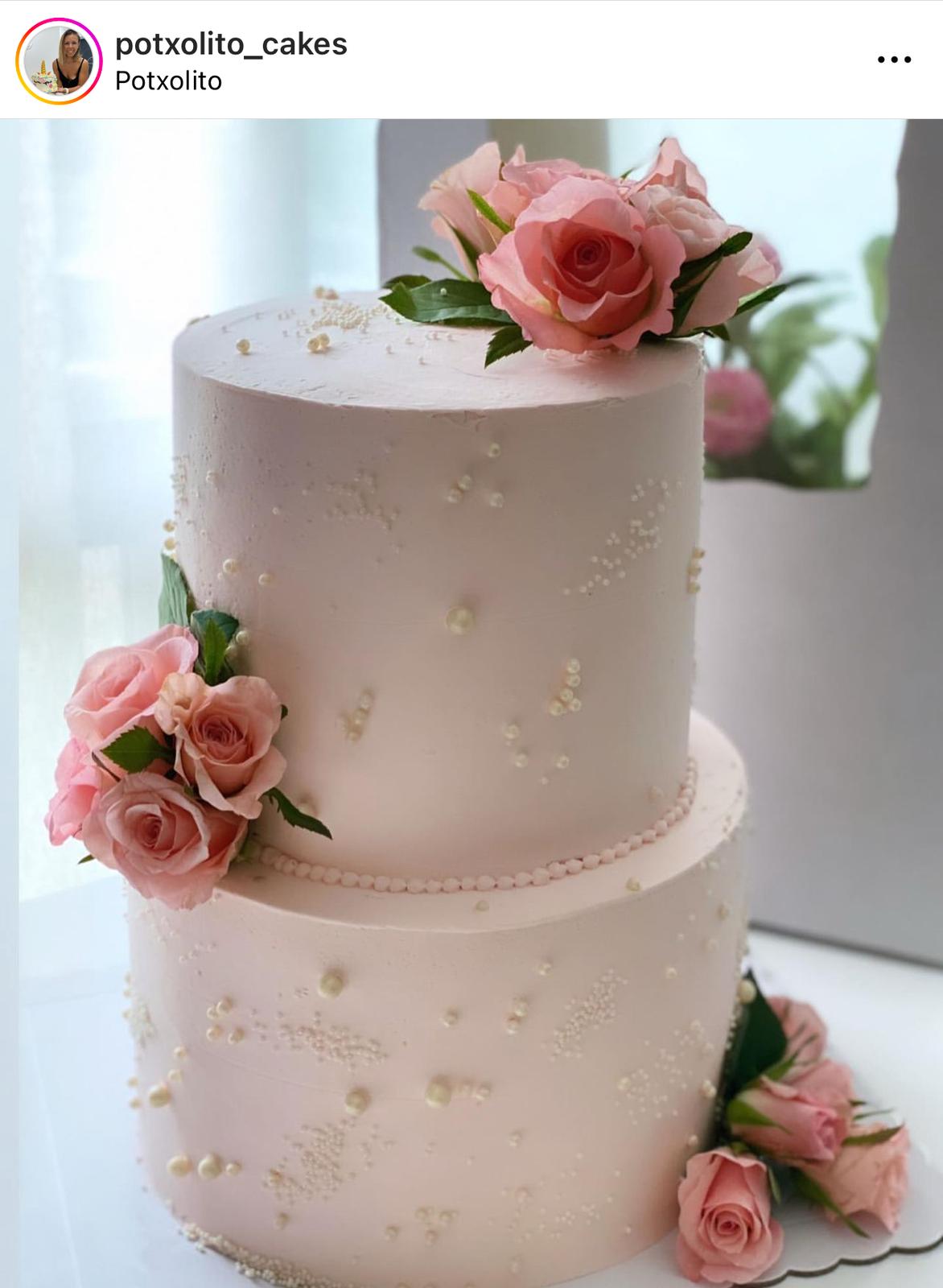 Gâteau perles et fleurs